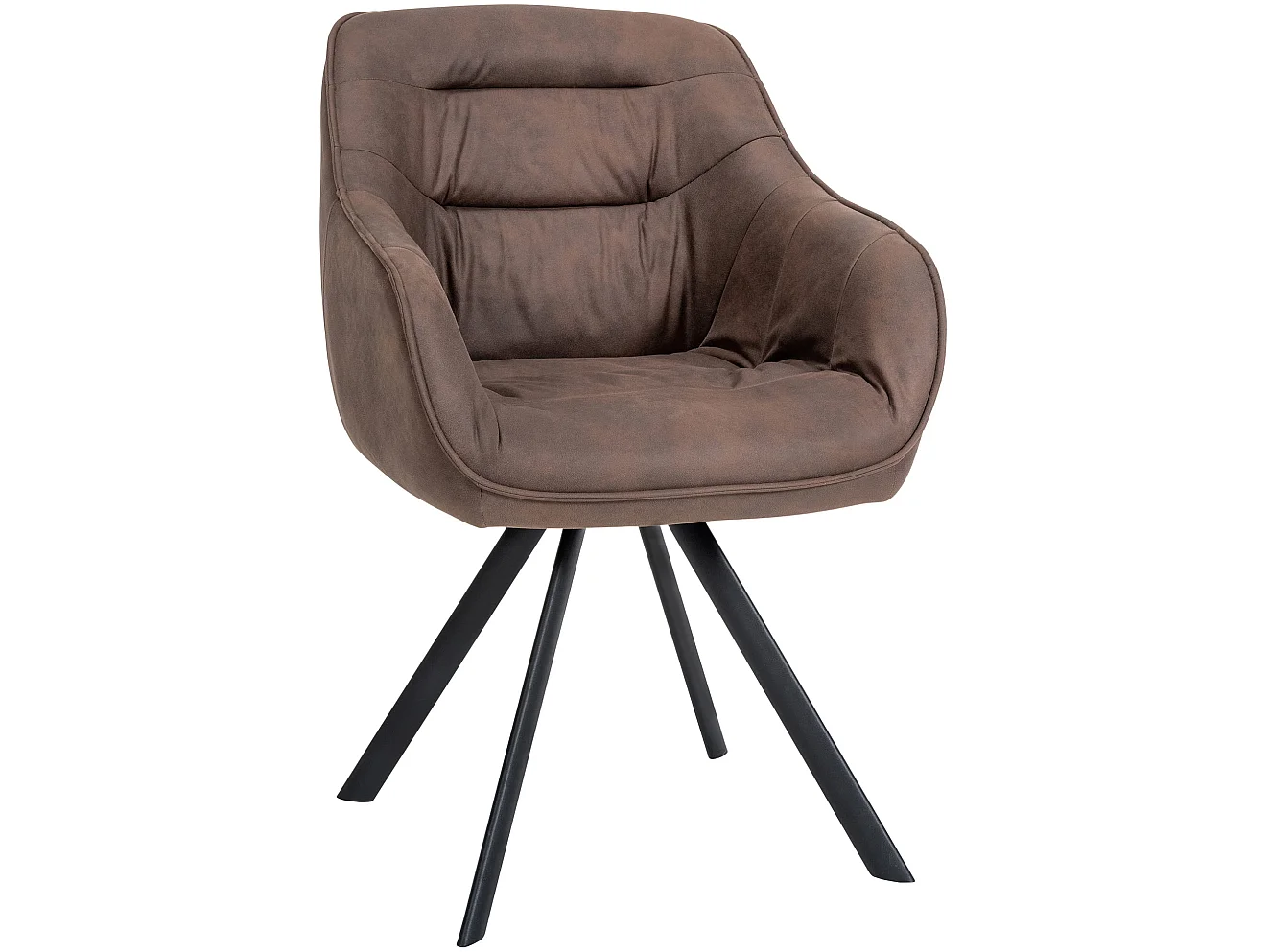 chaises avec accoudoirs - Tissu vintage - Marron - Russel