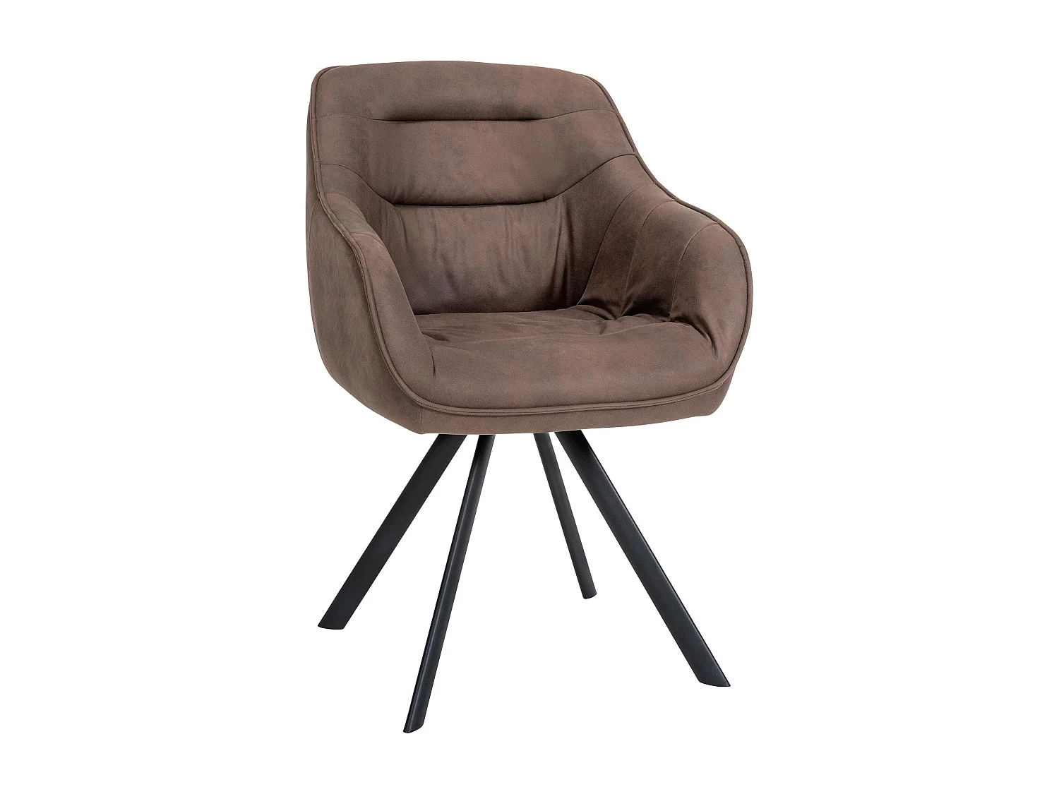 chaises avec accoudoirs - Tissu vintage - Marron - Russel