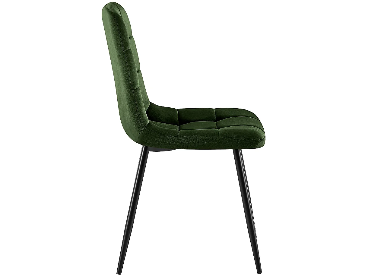 Lot de 4  chaise salle à manger - Velours & Blanc - Vert - Antibes