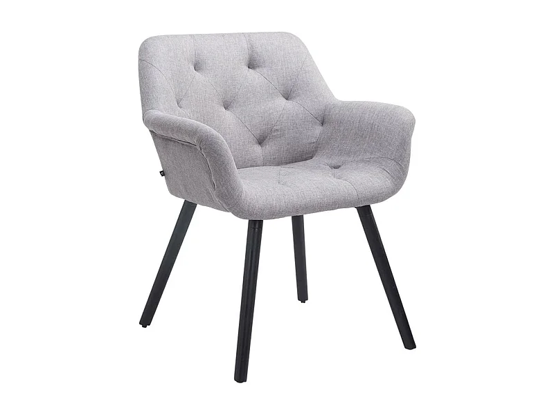 chaises avec accoudoirs - Tissu & Noir - Gris - Cassidy