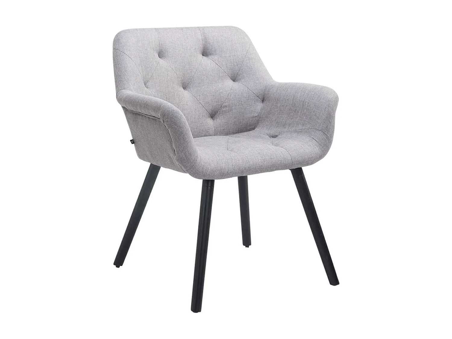 chaises avec accoudoirs - Tissu & Noir - Gris - Cassidy