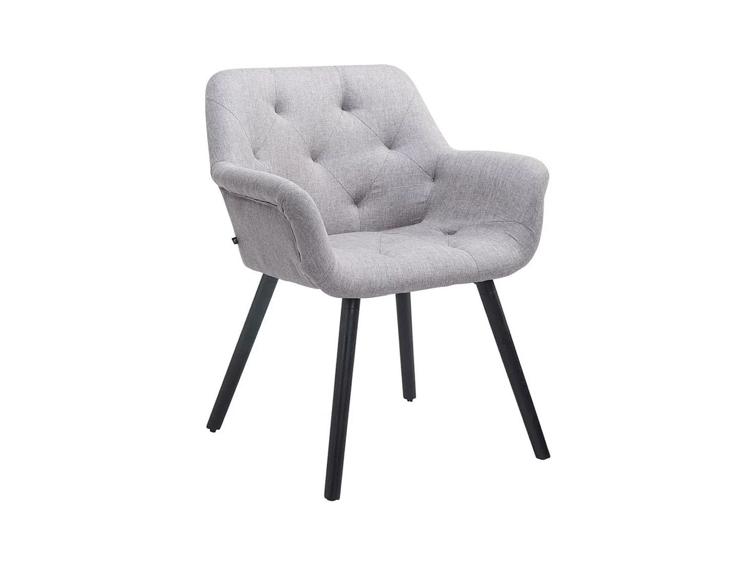 chaises avec accoudoirs - Tissu & Noir - Gris - Cassidy