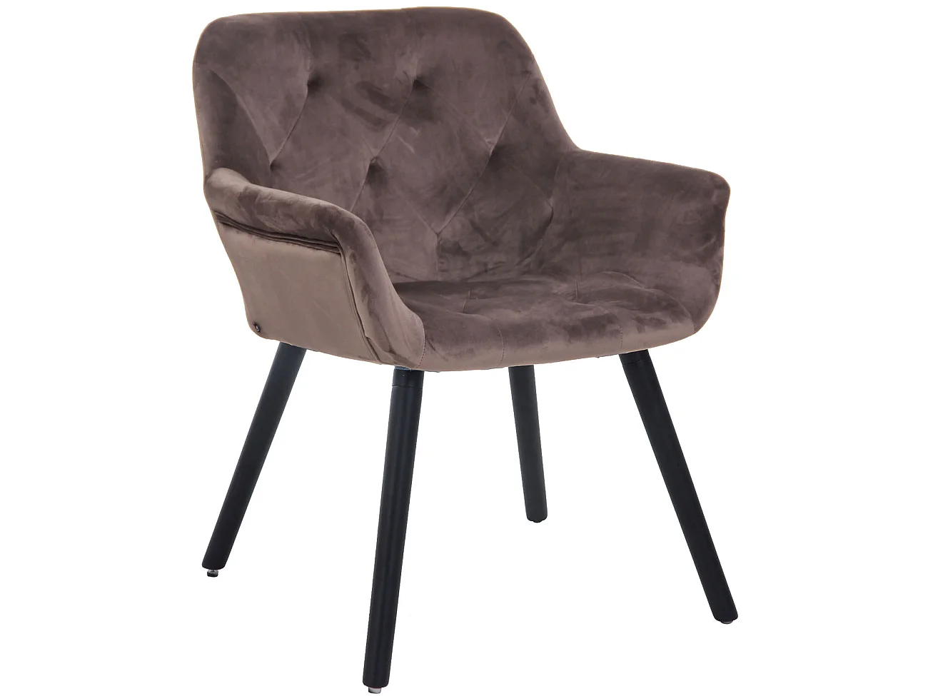 Chaise gondole - Velours & Bois - Gris foncé - Cassidy