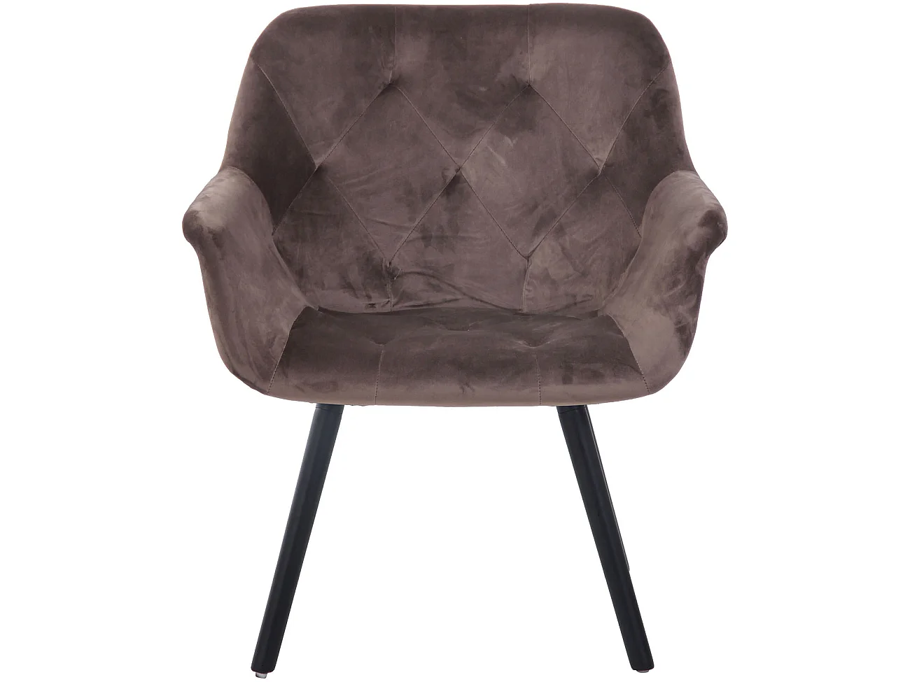 Chaise gondole - Velours & Bois - Gris foncé - Cassidy