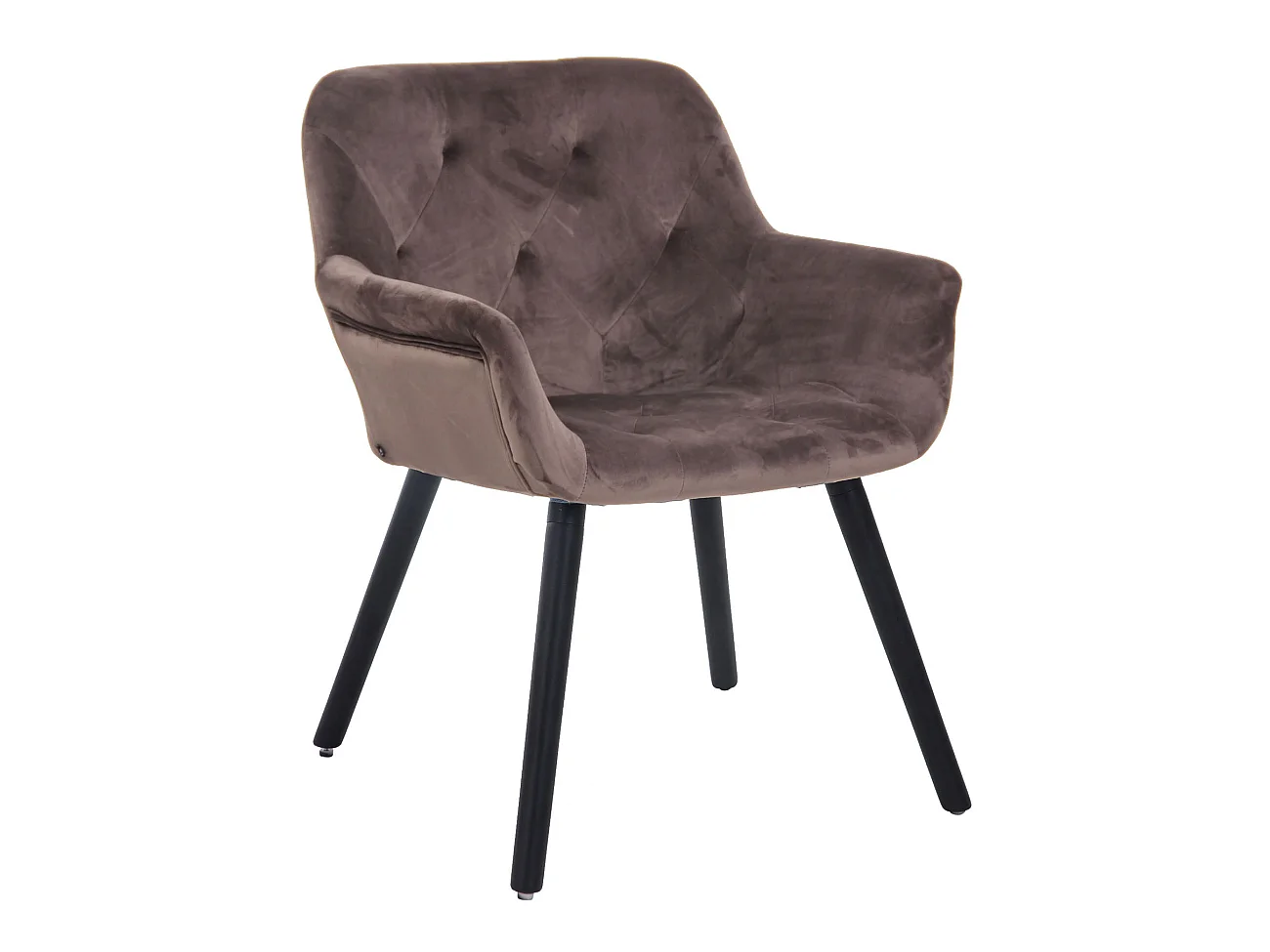Chaise gondole - Velours & Bois - Gris foncé - Cassidy