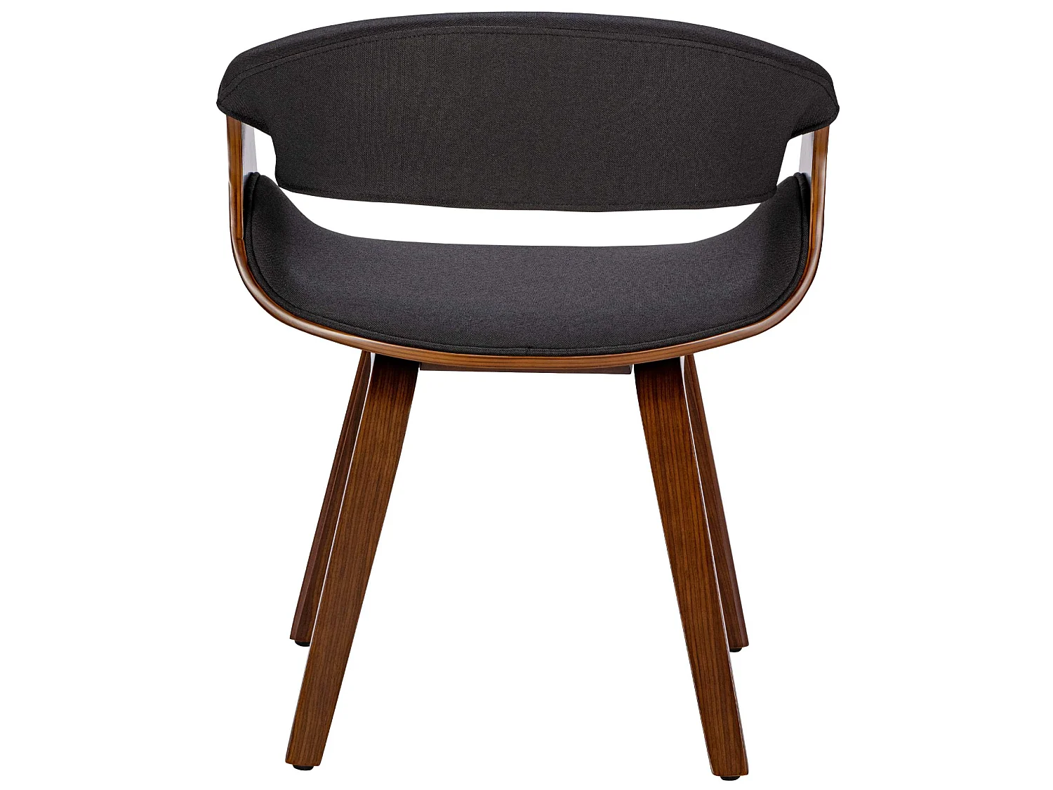 chaise salle à manger - Tissu - Noyer / Noir - Foley