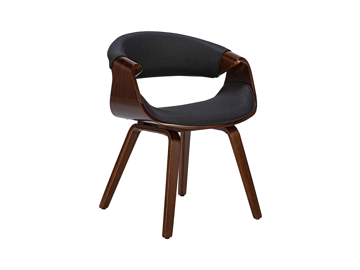 chaise salle à manger - Tissu - Noyer / Noir - Foley