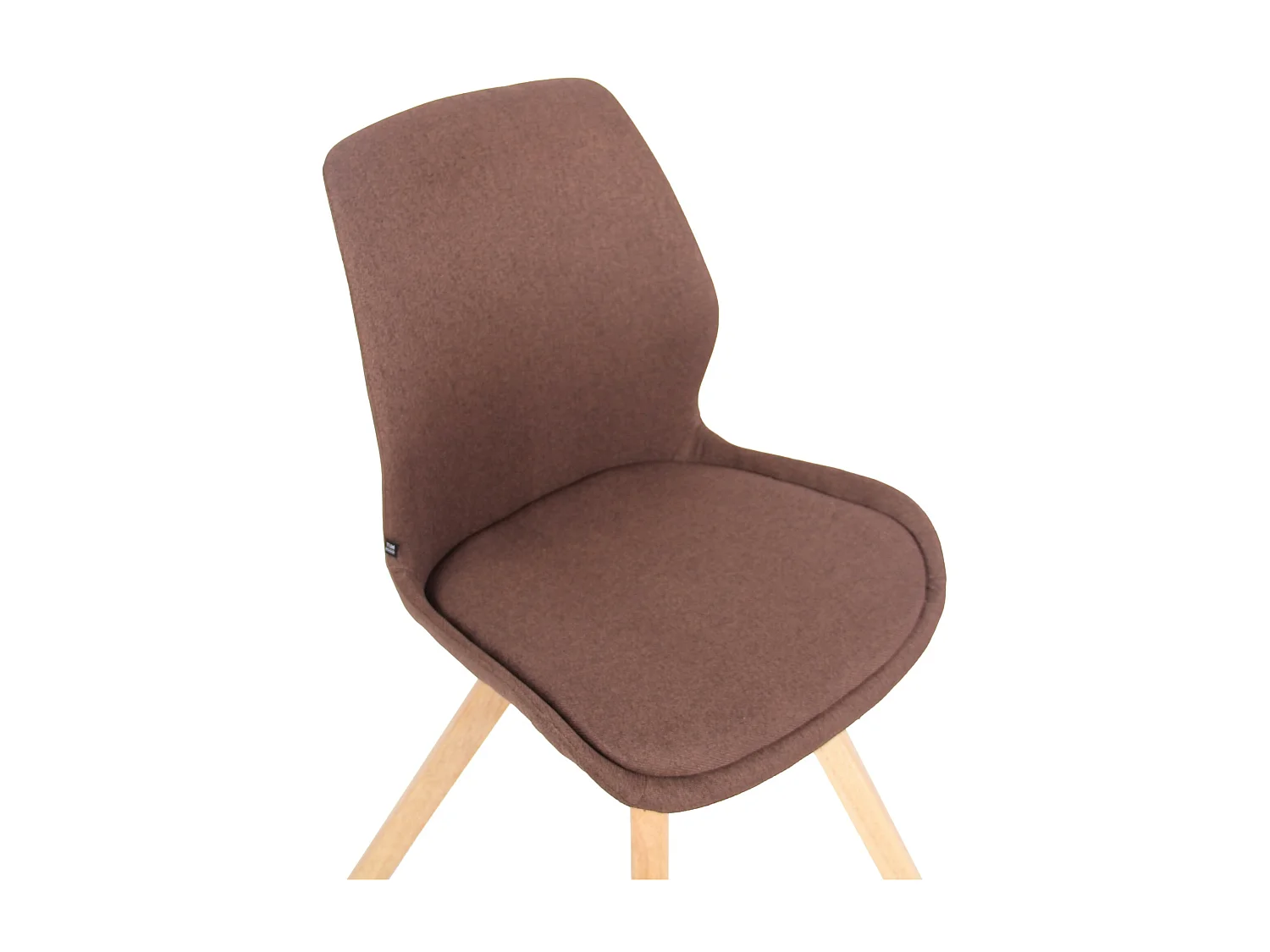 Lot de 4  chaise salle à manger - Tissu & Bois - Marron - Luna