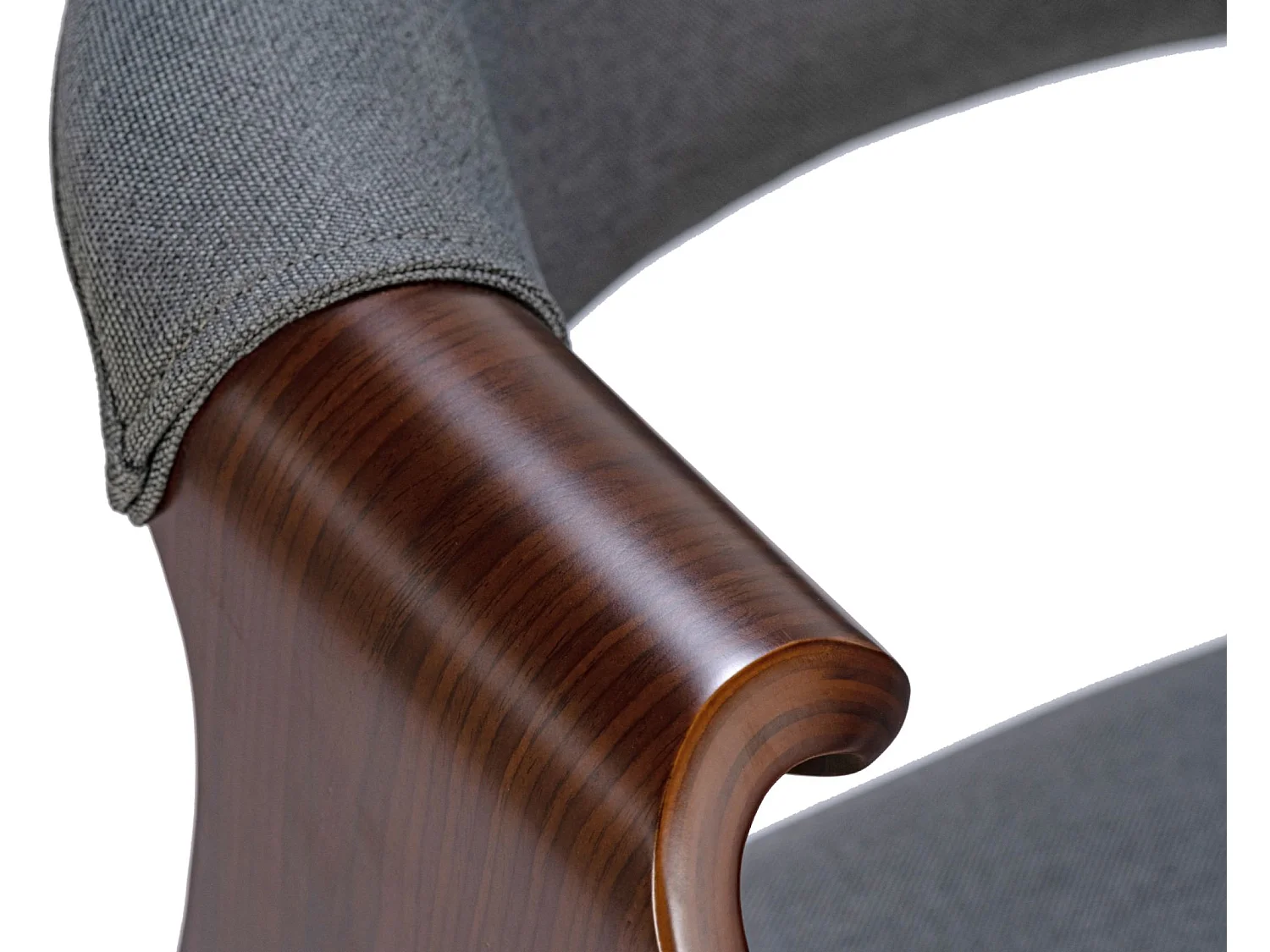 chaise salle à manger - Tissu - Noyer / Gris - Foley