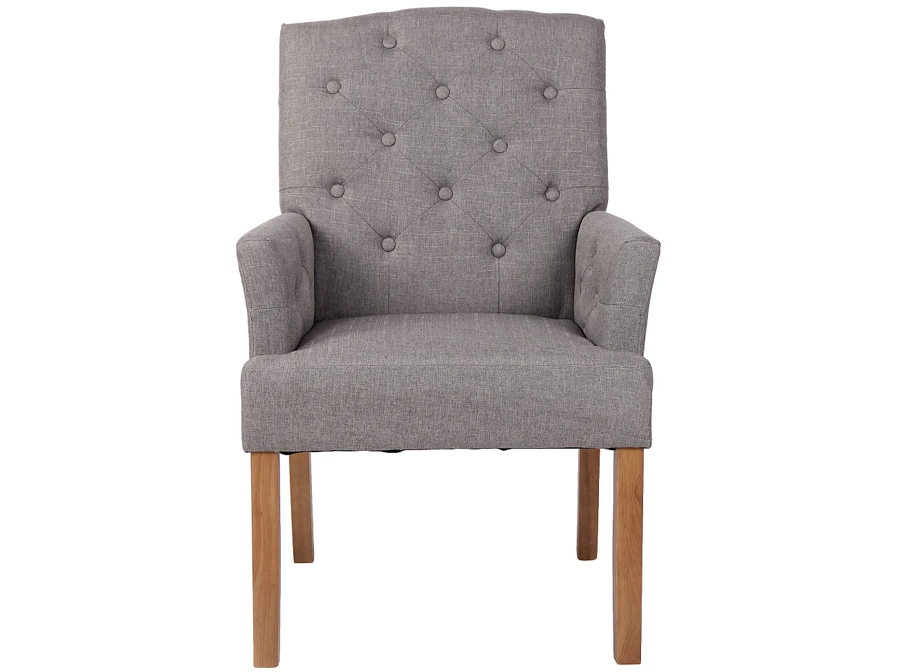 Lot de 2  chaise salle à manger - Tissu & Antique clair - Gris - Sugar