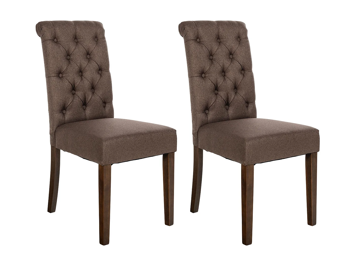 Lot de 2  chaise salle à manger - Tissu - Marron - Lisburn