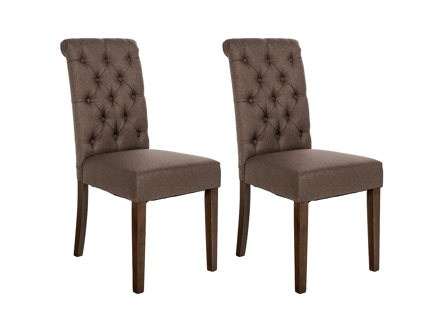 Lot de 2  chaise salle à manger - Tissu - Marron - Lisburn