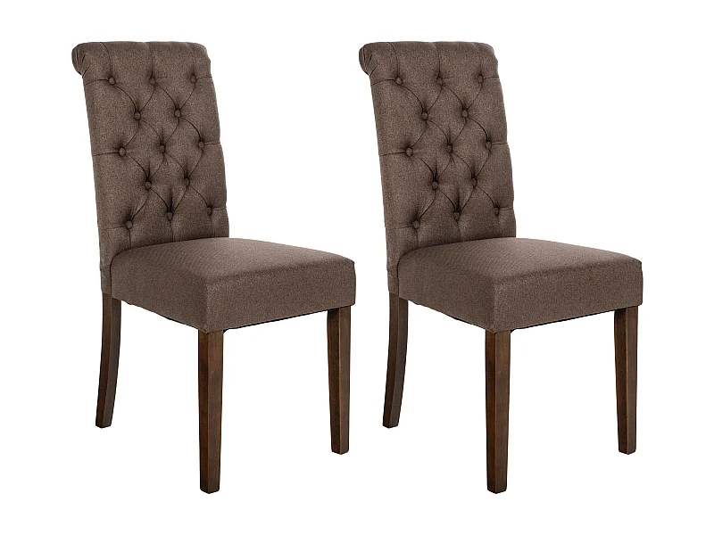 Lot de 2  chaise salle à manger - Tissu - Marron - Lisburn