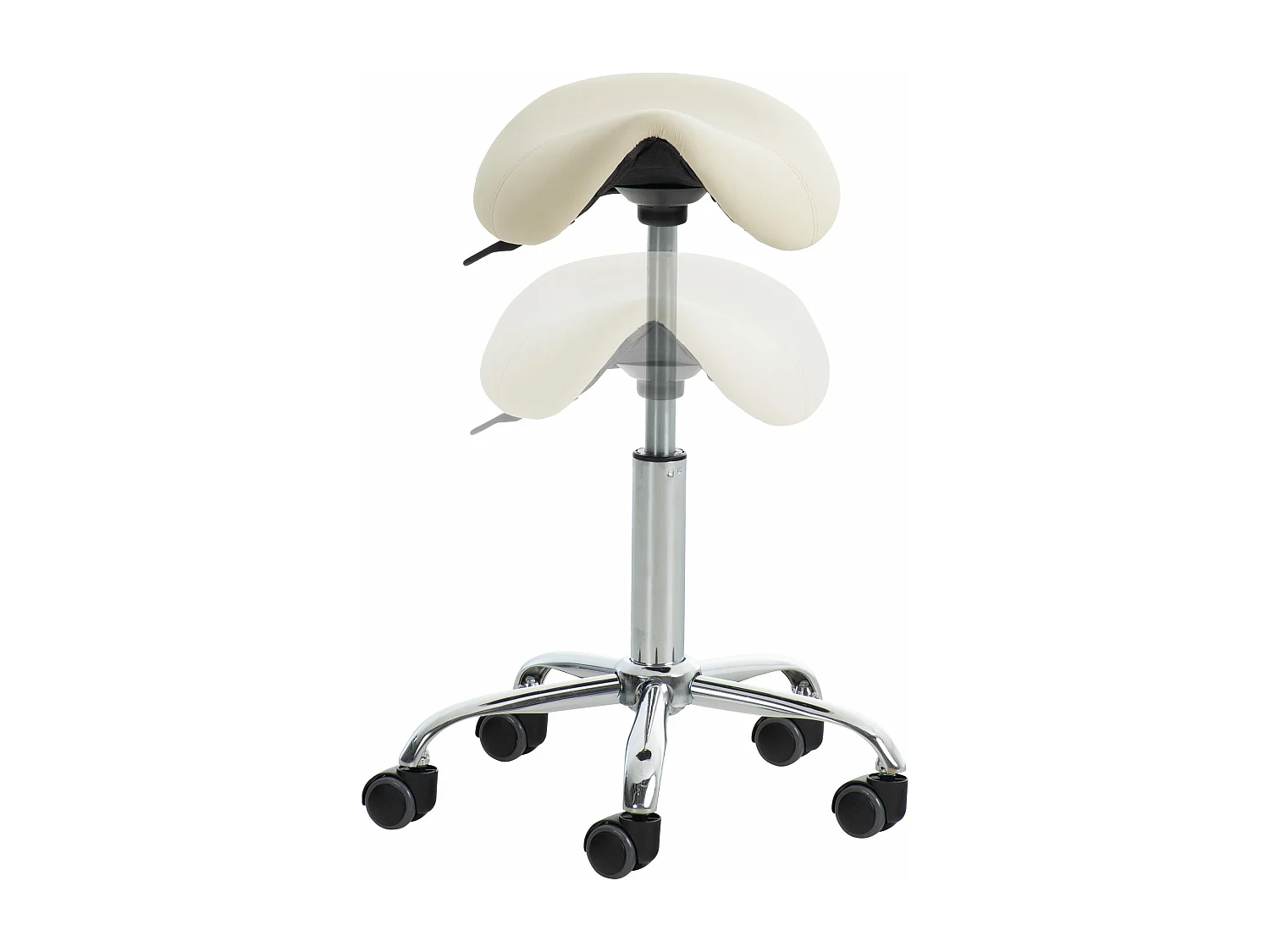 Kantoorkruk - Kunstleer & Metaal in chroomoptiek - creme - Reno