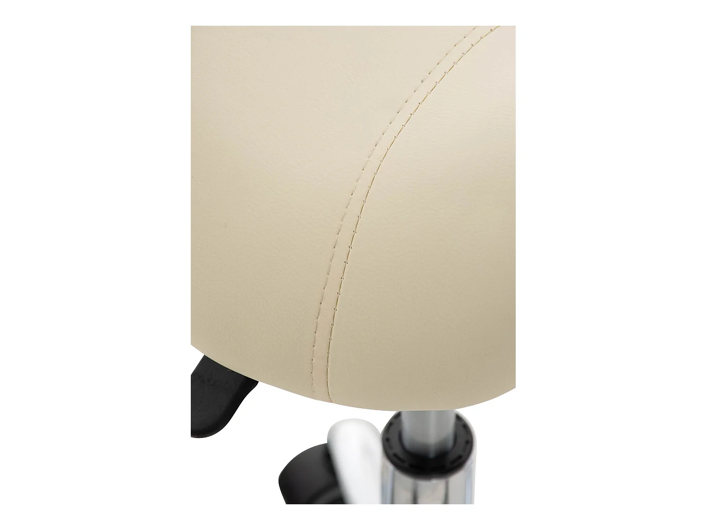 Tabouret de bureau - Similicuir & Métal chromé - Crème - Reno