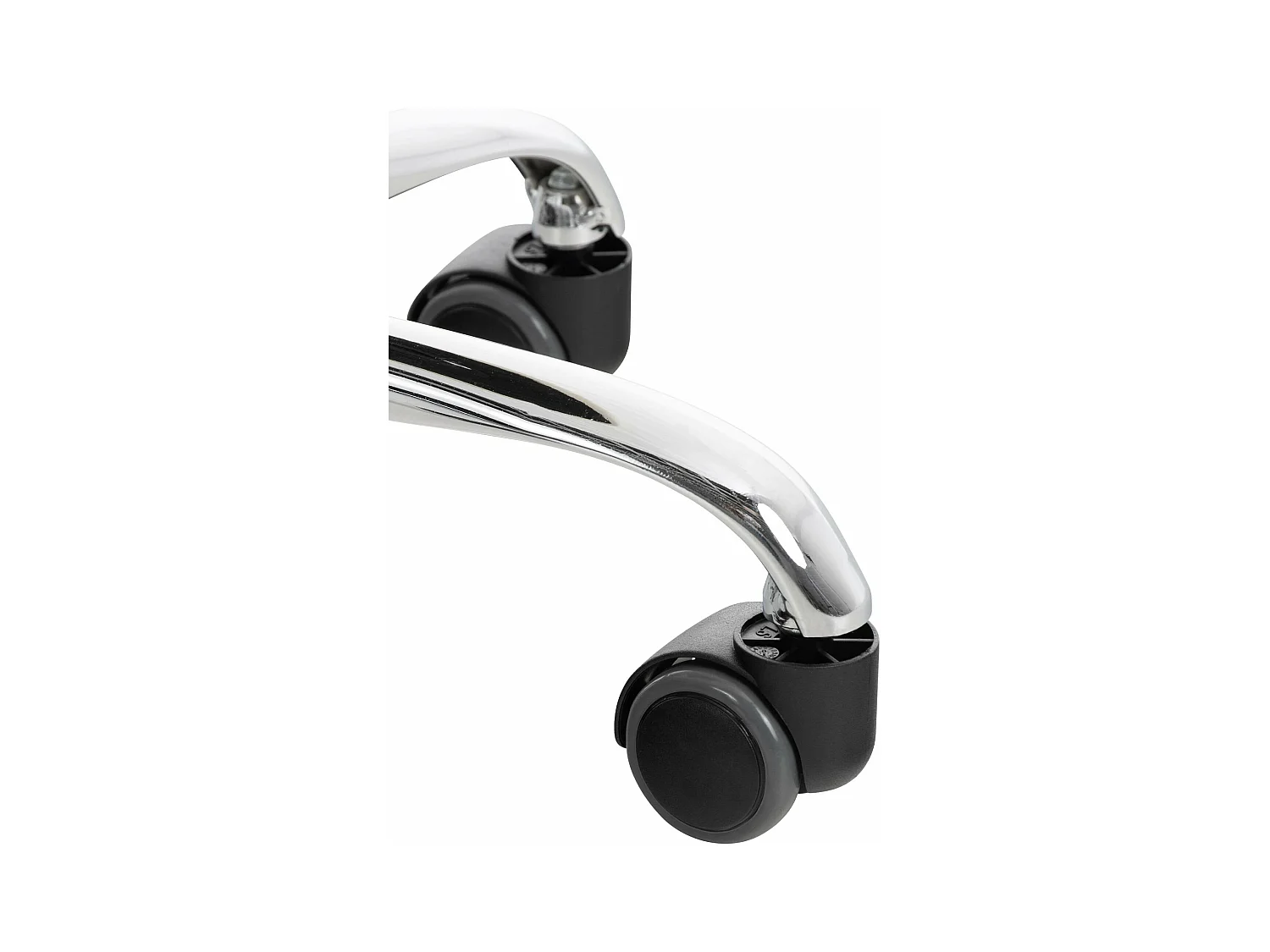 Tabouret de bureau - Similicuir & Métal chromé - Crème - Reno