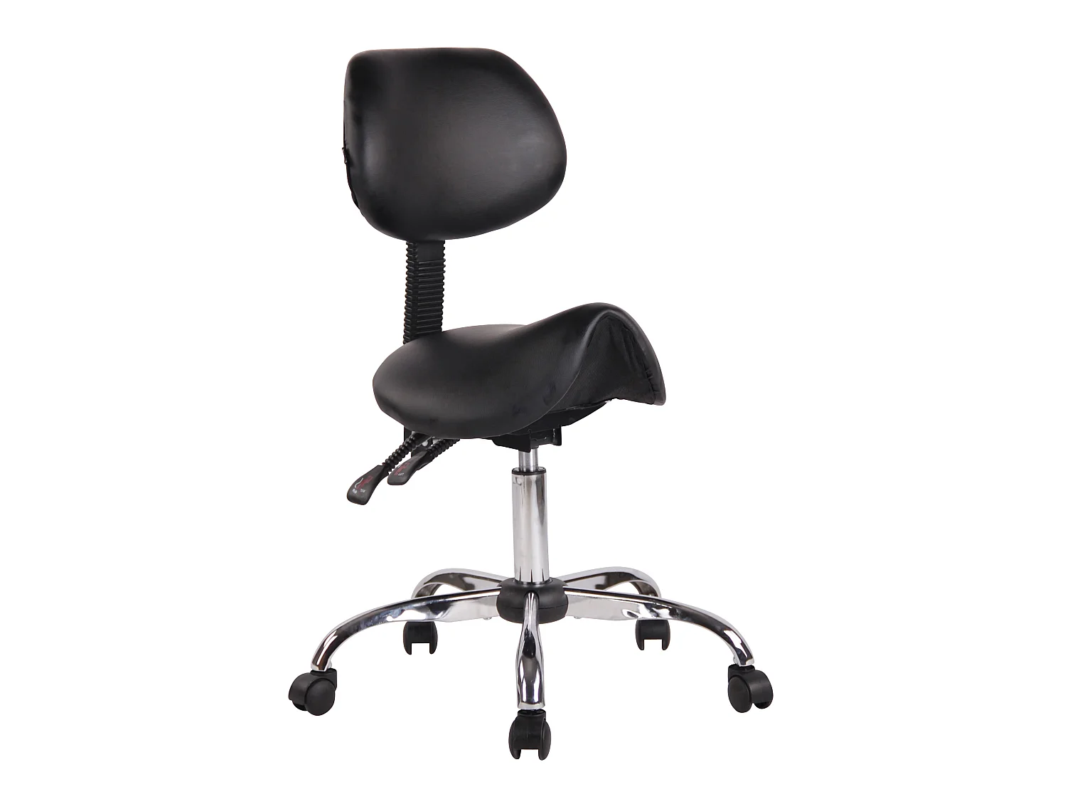 Tabouret de bureau - Similicuir & Métal chromé - Noir - Stuttgart