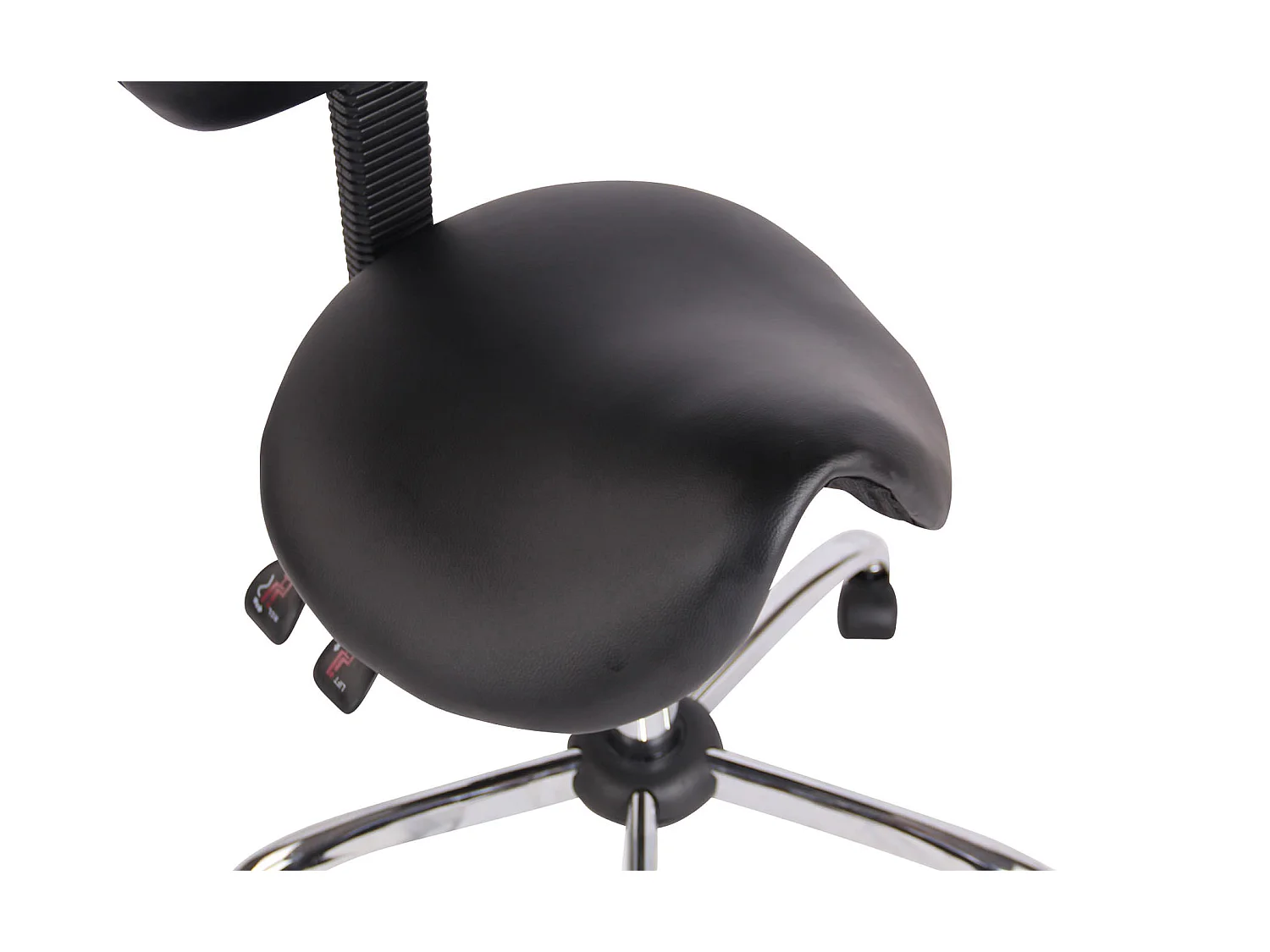 Tabouret de bureau - Similicuir & Métal chromé - Noir - Stuttgart