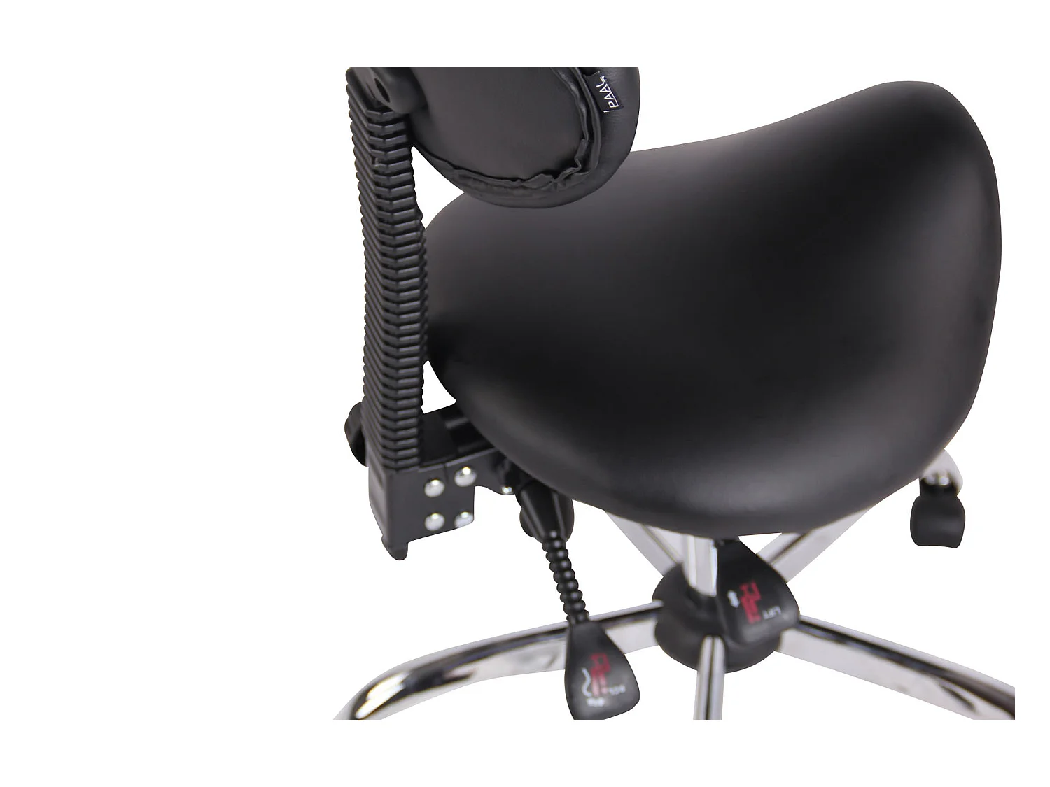 Tabouret de bureau - Similicuir & Métal chromé - Noir - Stuttgart