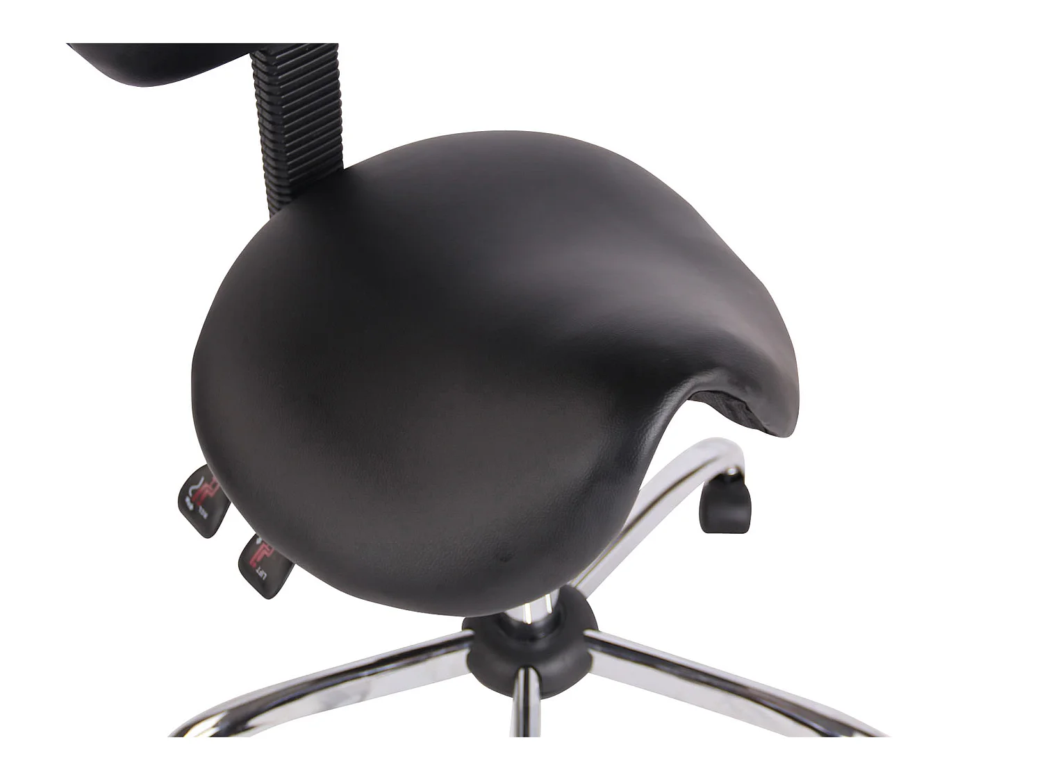 Tabouret de bureau - Similicuir & Métal chromé - Noir - Stuttgart