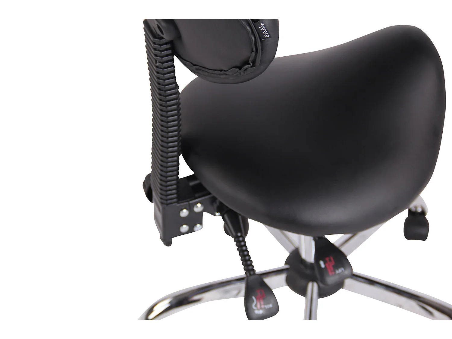 Tabouret de bureau - Similicuir & Métal chromé - Noir - Stuttgart