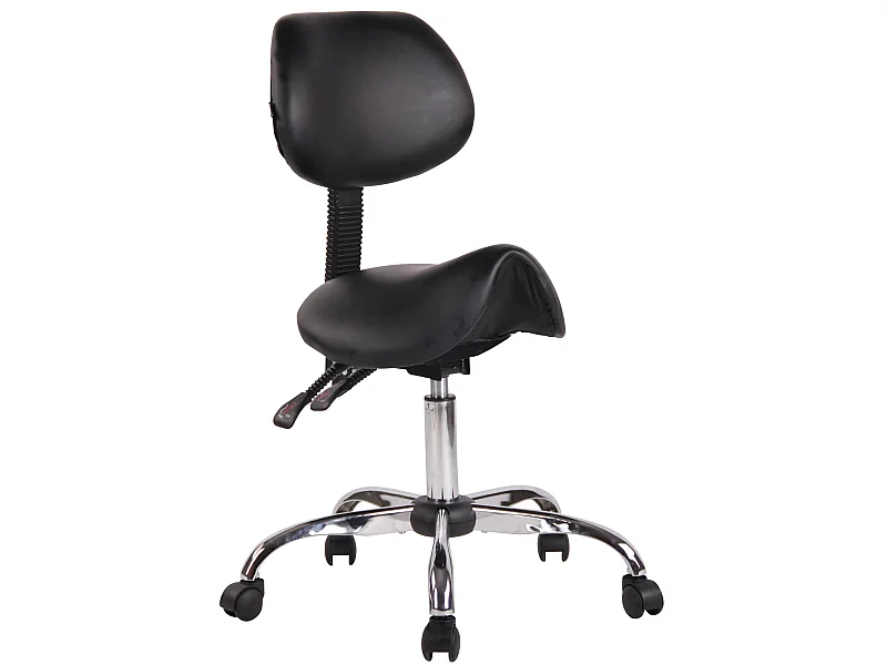 Bürohocker - Kunstleder & Metall in Chromoptik - schwarz - Stuttgart