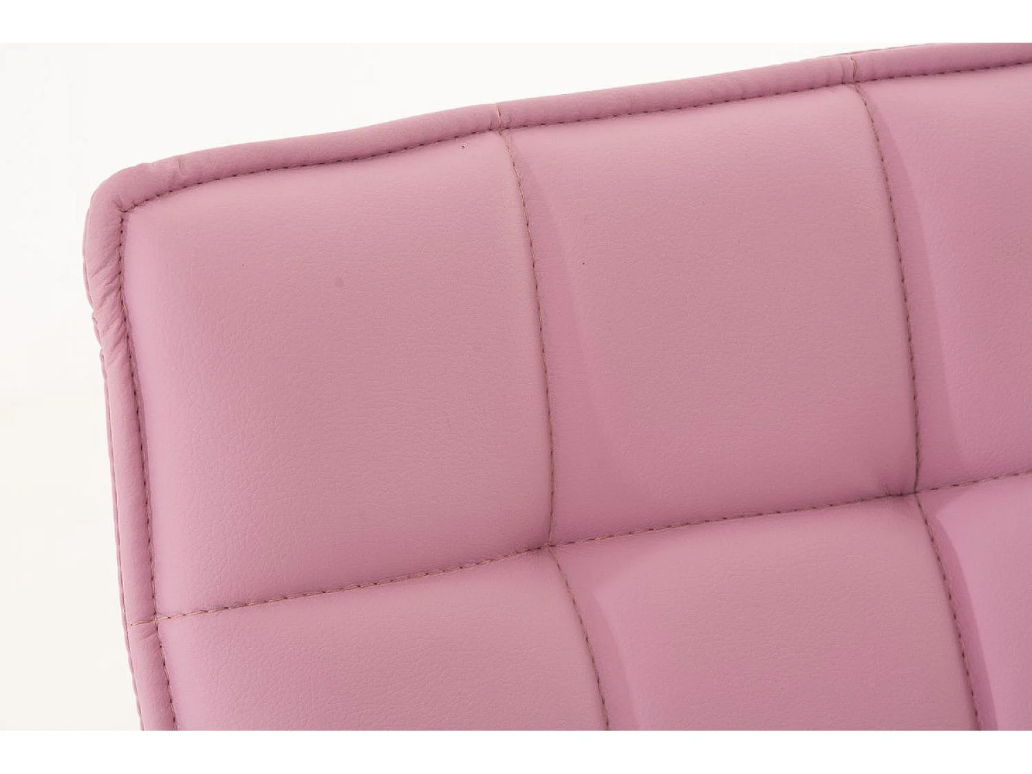 Tabouret de bureau - Similicuir & Métal chromé - Rose - Peking