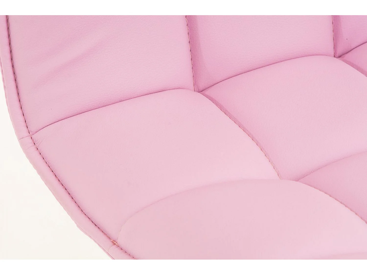 Tabouret de bureau - Similicuir & Métal chromé - Rose - Peking