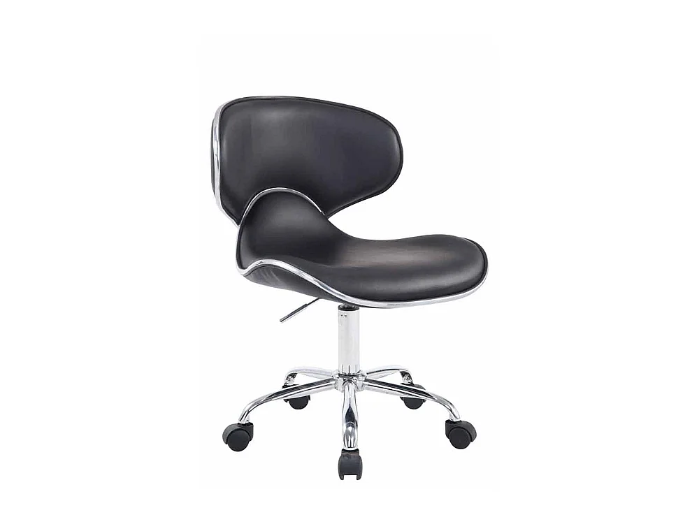 Tabouret de bureau - Similicuir & Métal chromé - Noir - Las Vegas V2