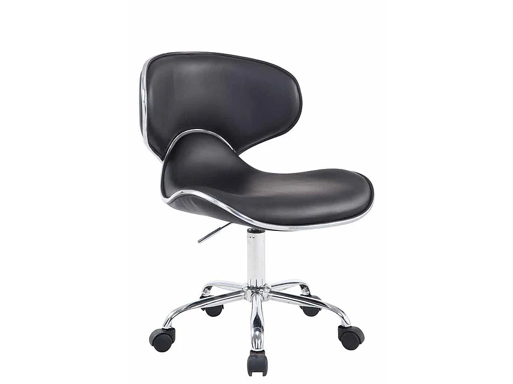 Tabouret de bureau - Similicuir & Métal chromé - Noir - Las Vegas V2