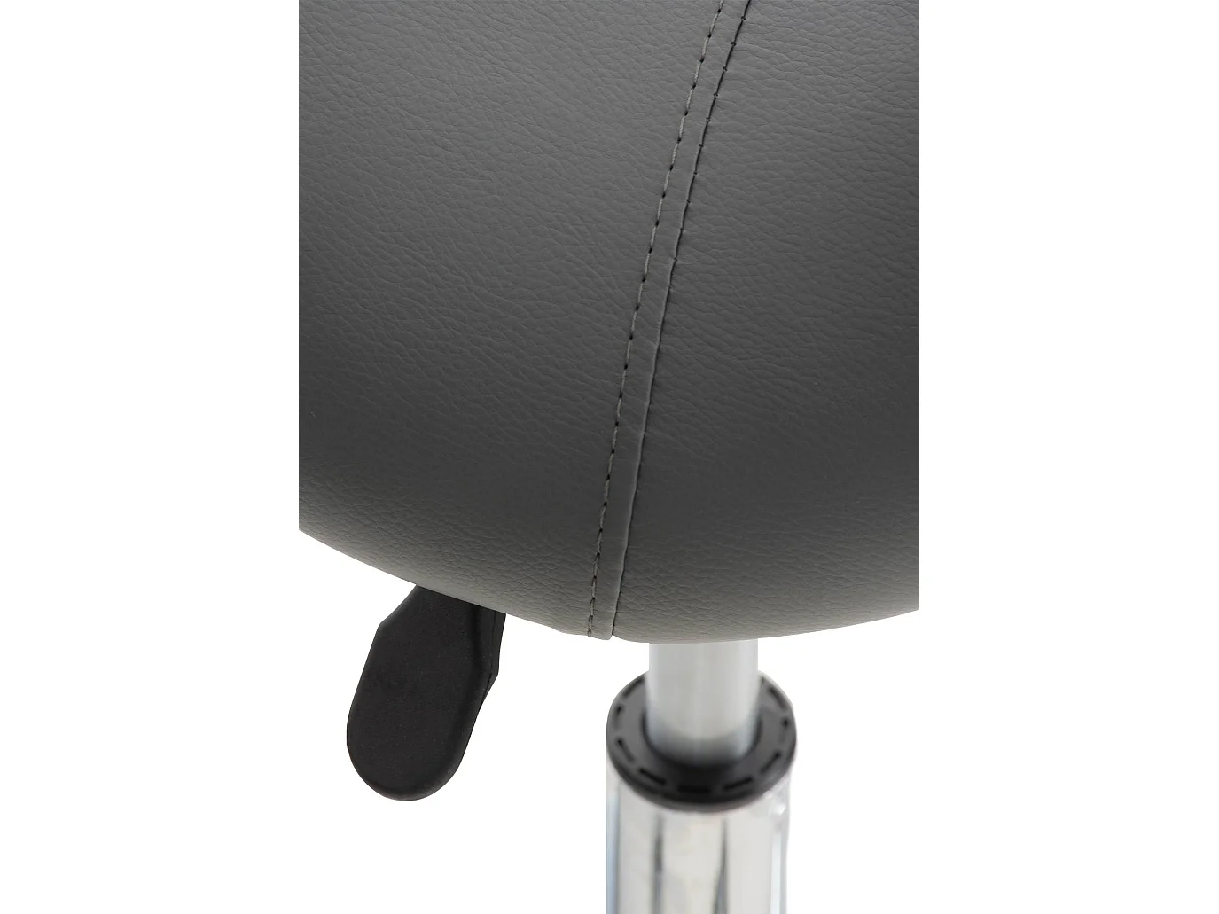 Tabouret de bureau - Similicuir & Métal chromé - Gris - Reno