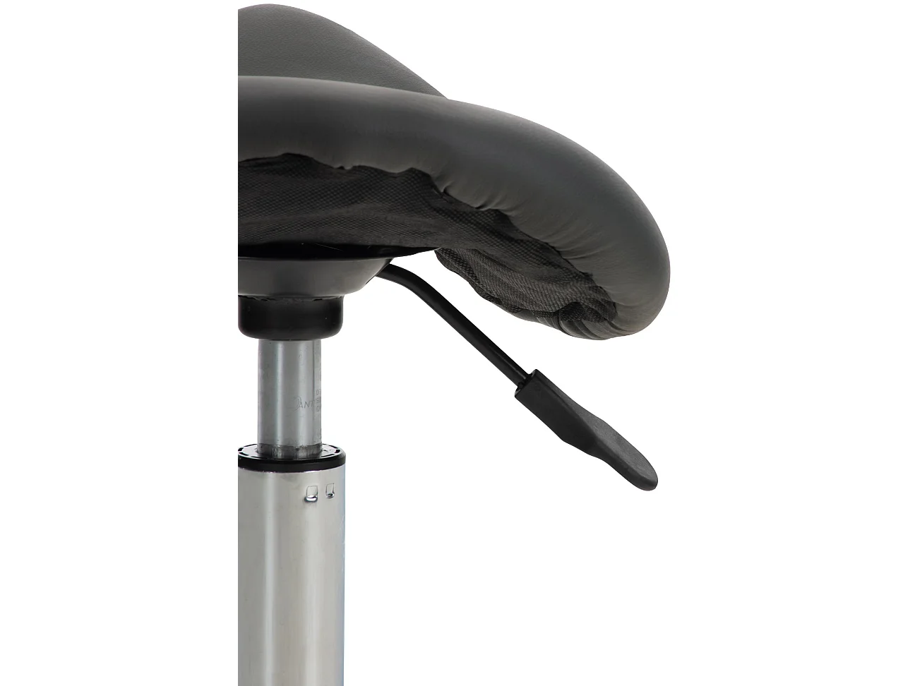 Tabouret de bureau - Similicuir & Métal chromé - Gris - Reno