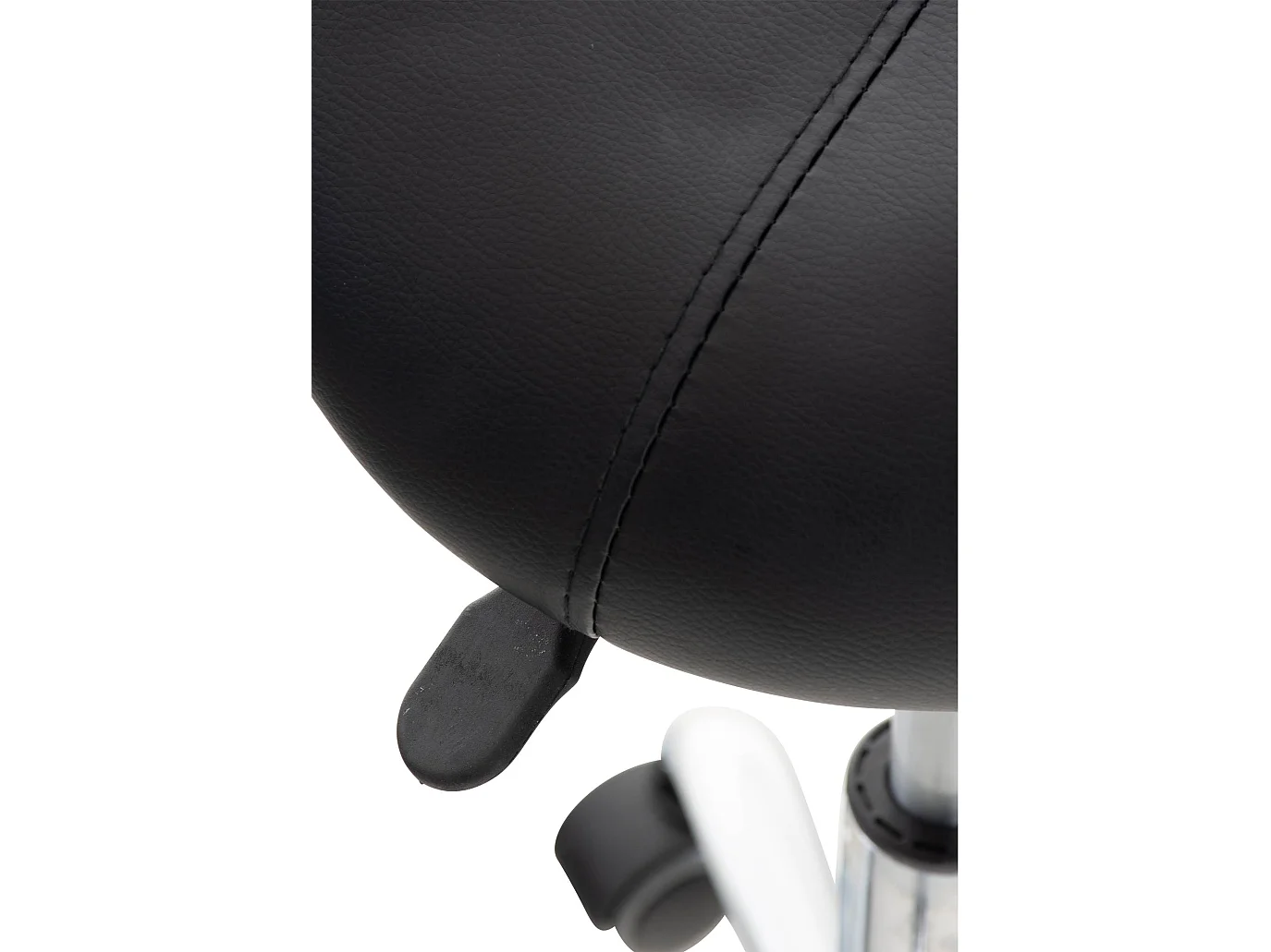 Bürohocker - Kunstleder & Metall in Chromoptik - schwarz - Reno