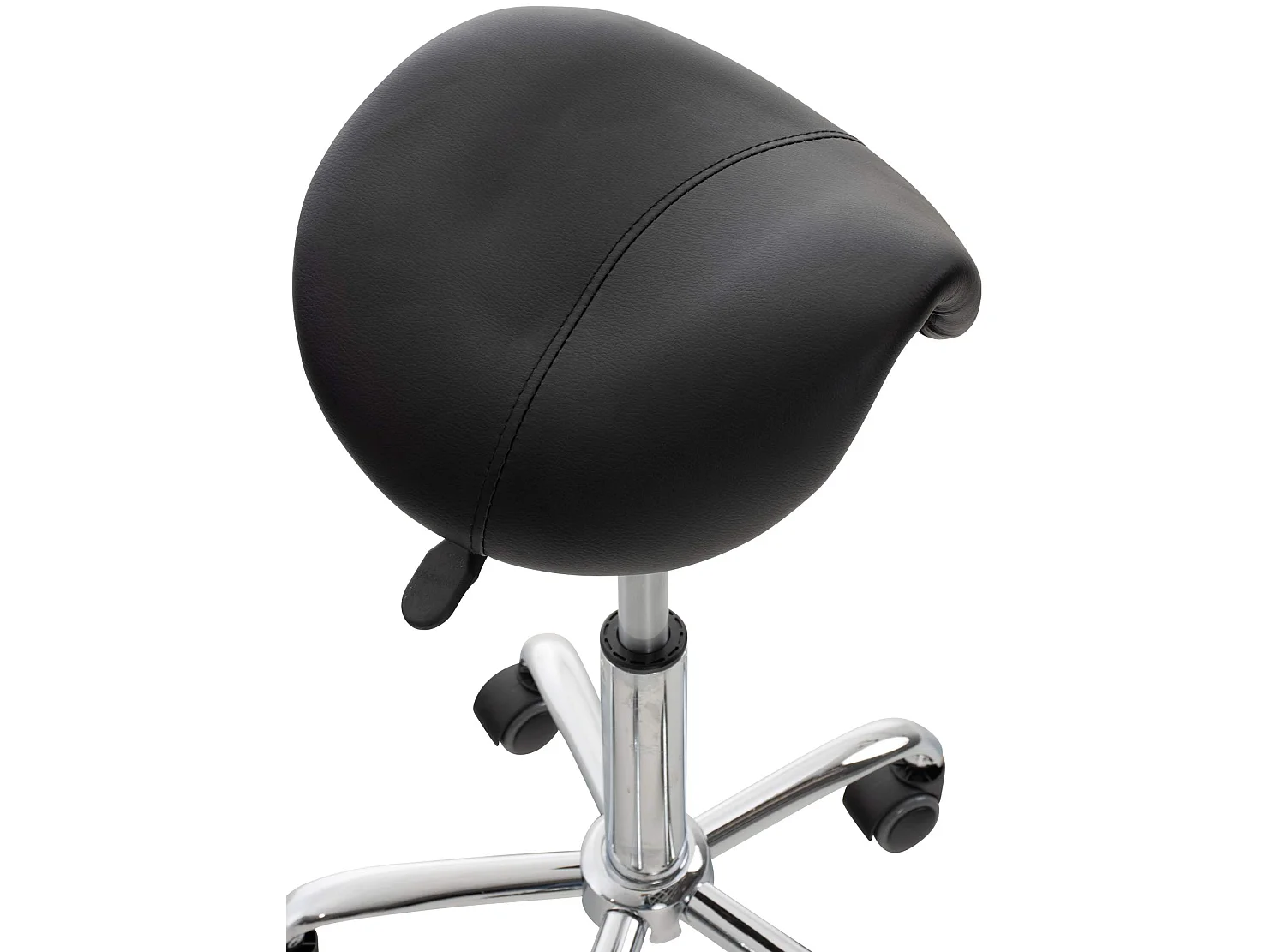 Tabouret de bureau - Similicuir & Noir - Noir - Reno