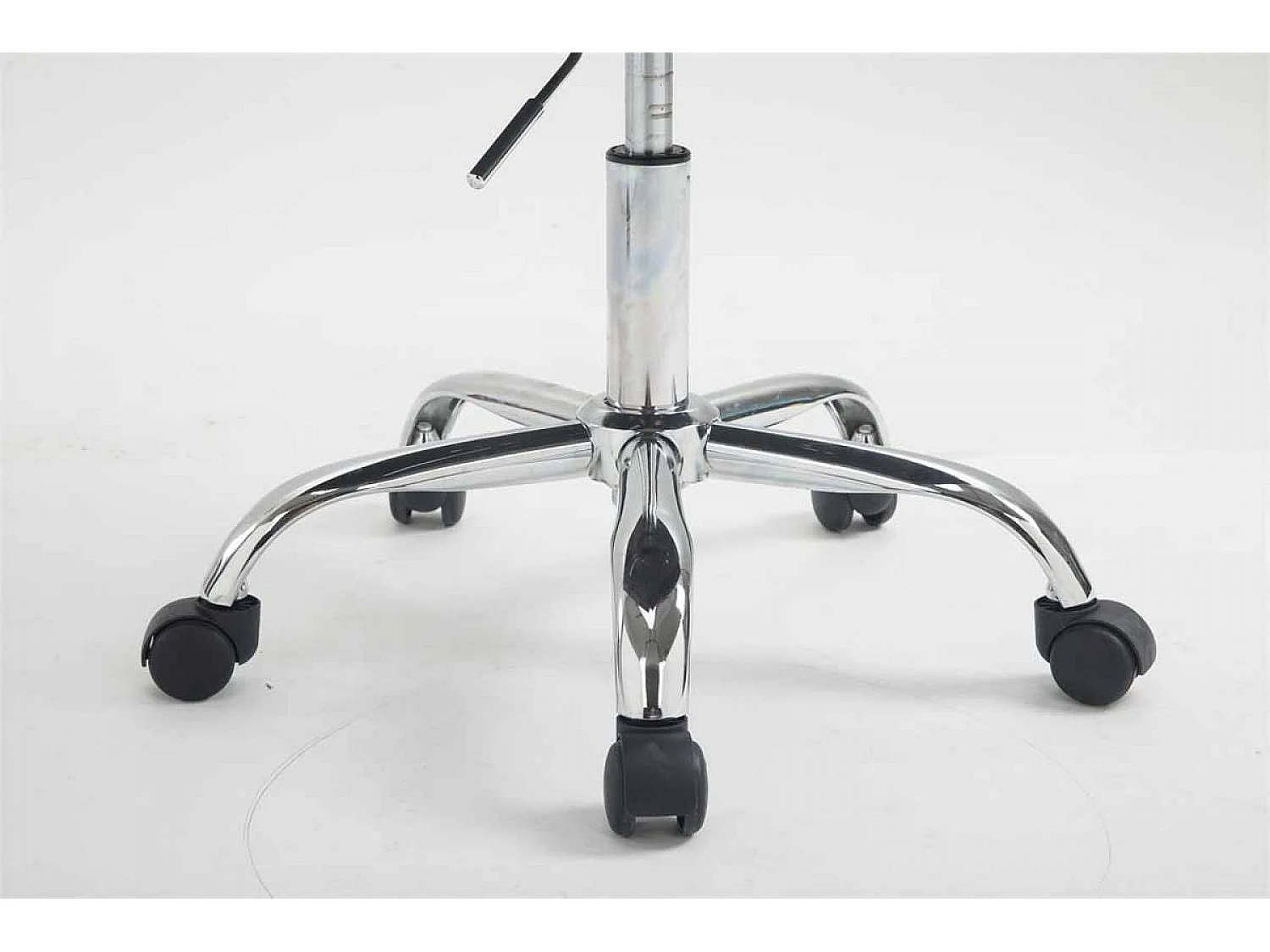 Sgabello da ufficio - Finta pelle & Metallo in look cromato - arancione - Los Angeles