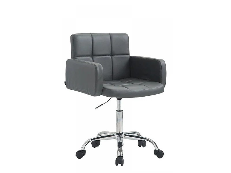 Kantoorkruk - Kunstleer & Metaal in chroomoptiek - grijs - Los Angeles