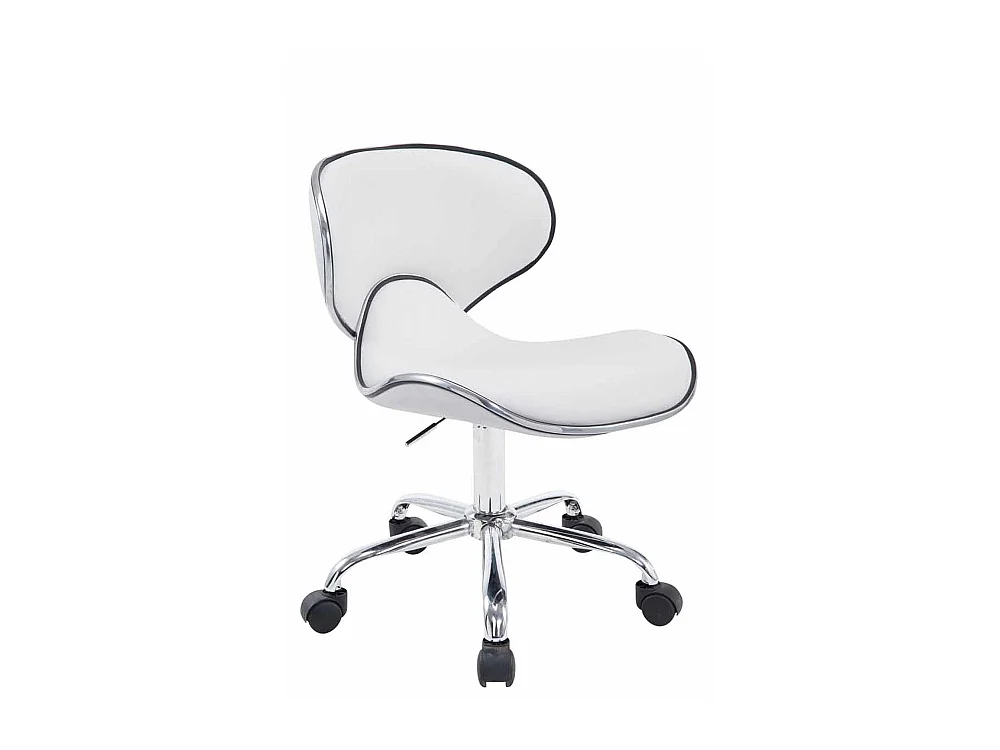 Tabouret de bureau - Similicuir & Métal chromé - Blanc - Las Vegas V2