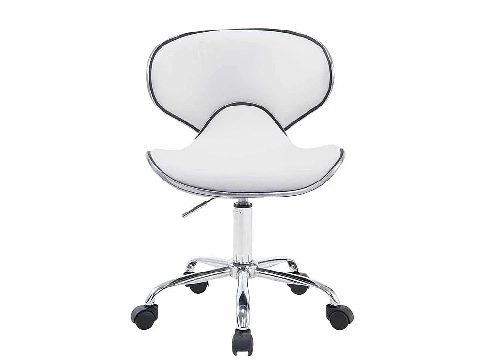 Tabouret de bureau - Similicuir & Métal chromé - Blanc - Las Vegas V2