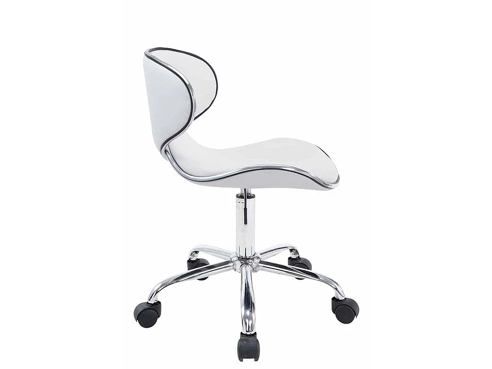 Tabouret de bureau - Similicuir & Métal chromé - Blanc - Las Vegas V2