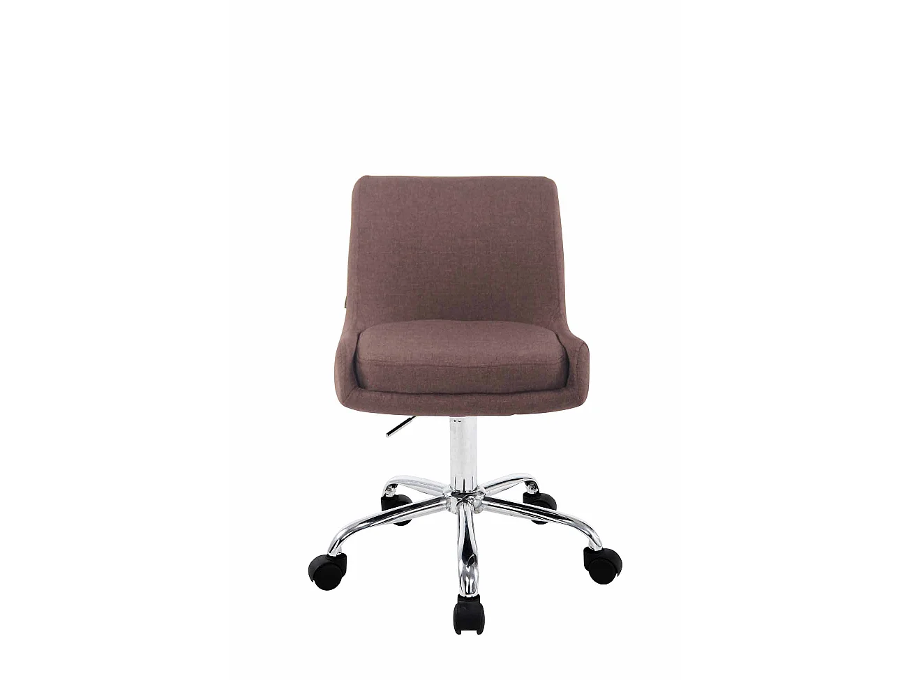 Tabouret de bureau - Tissu & Métal chromé - Marron - Club