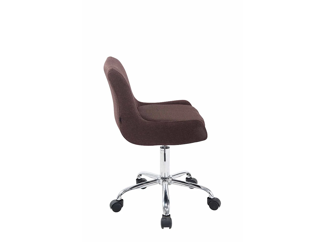 Tabouret de bureau - Tissu & Métal chromé - Marron - Club