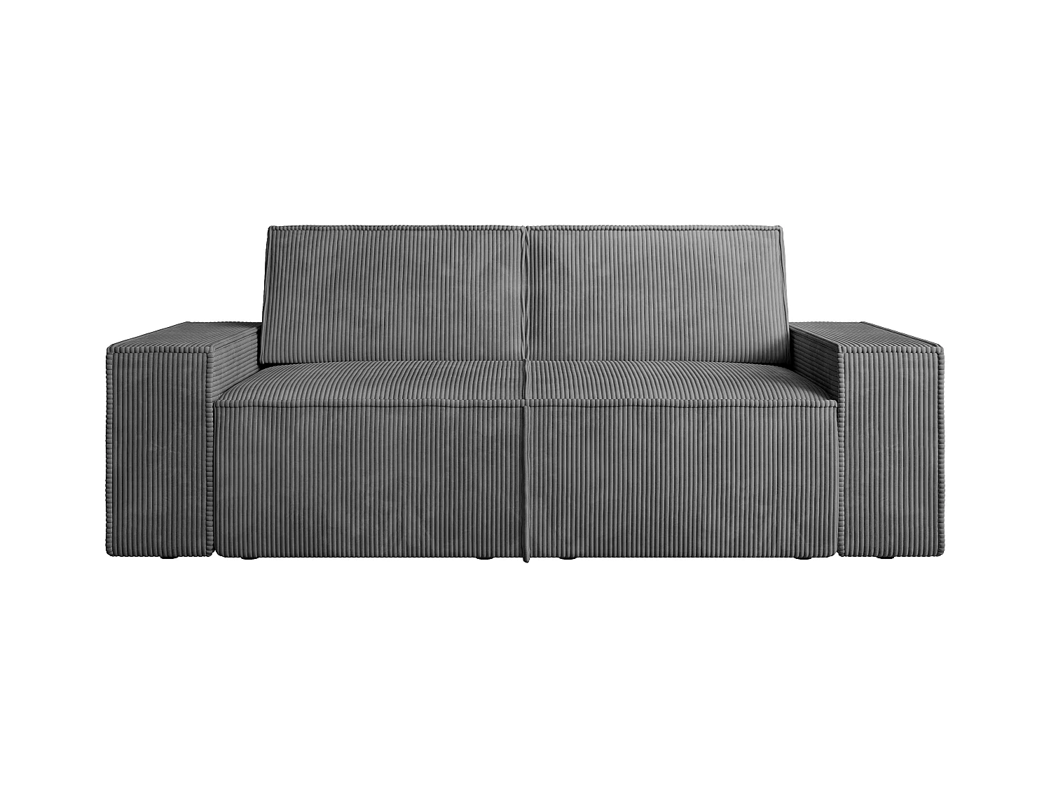 Canapé 2 places en velours côtelé gris anthracite AMELIA