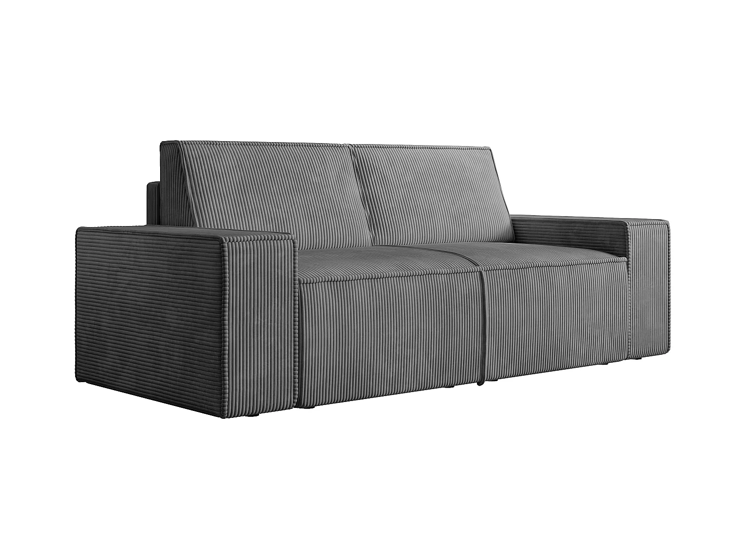 Canapé 2 places en velours côtelé gris anthracite AMELIA