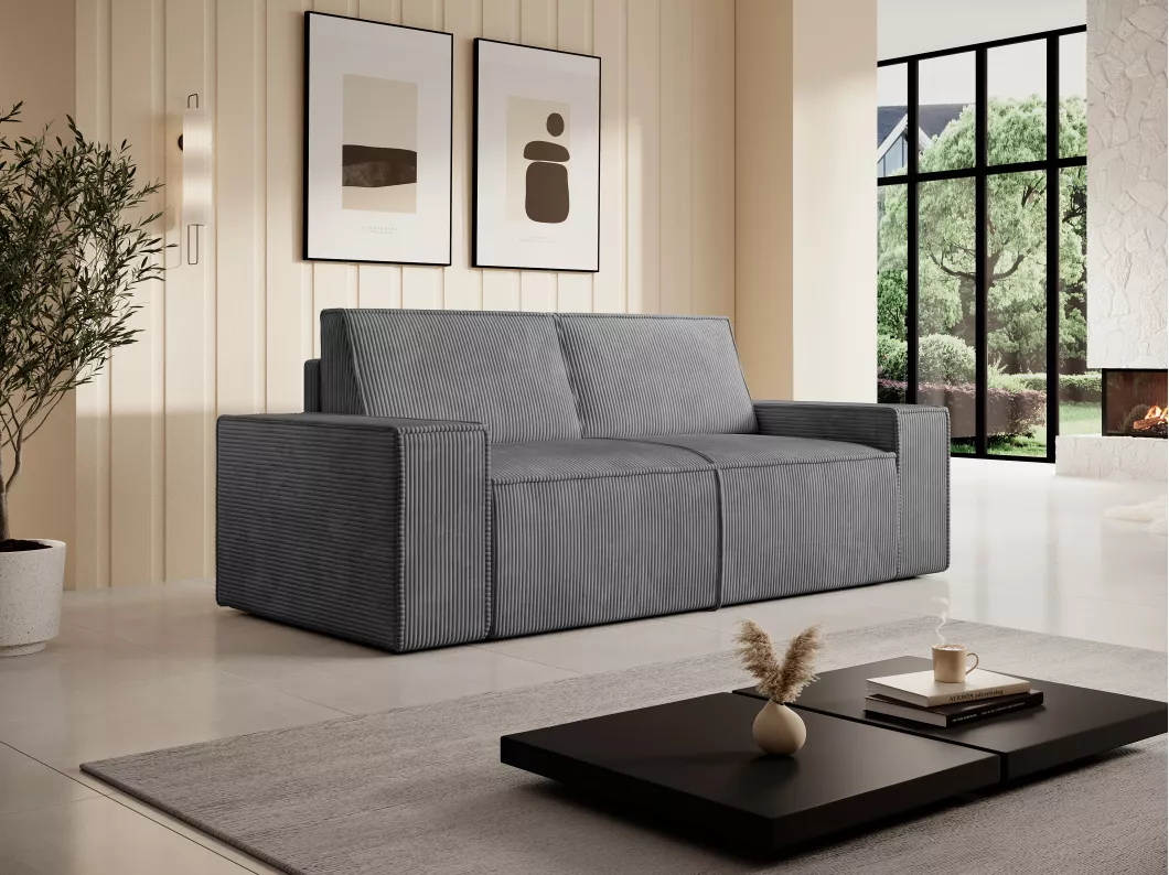 Kauf Unique Sofa 2-Sitzer - Cord - Anthrazitgrau - AMELIA