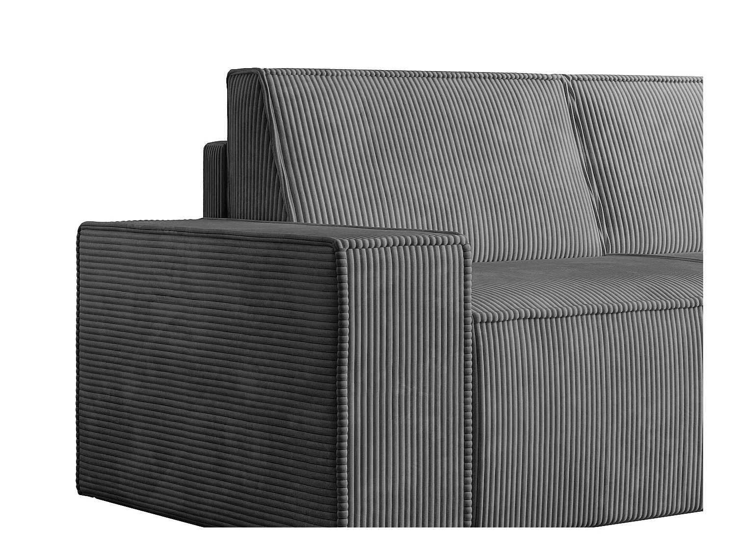 Sofa 3-Sitzer - Cord - Anthrazitgrau - AMELIA