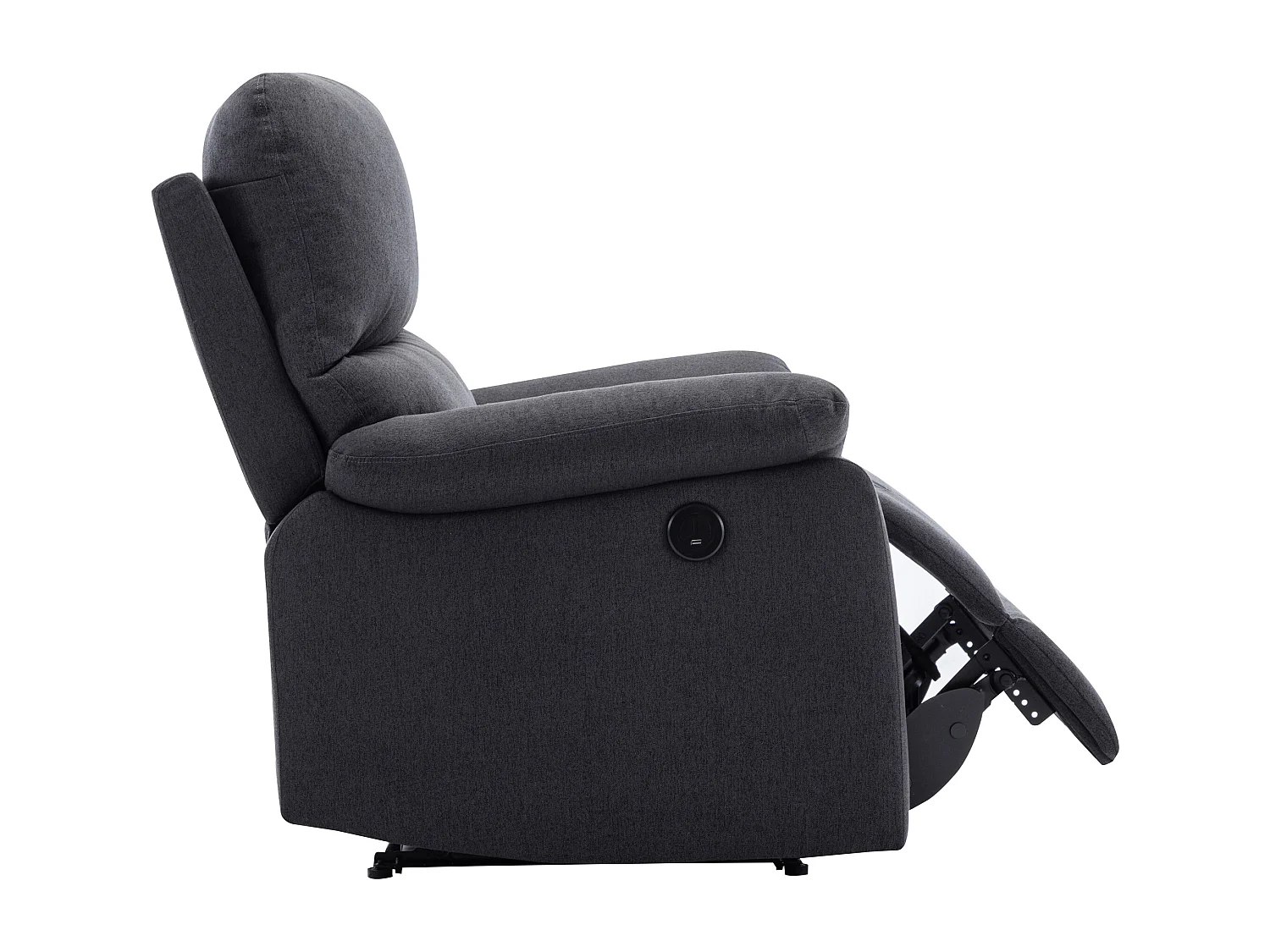 3-personers sofa, 2-personers sofa og lænestol med elektrisk relaxfunktion i antracitgråt stof LUNANO