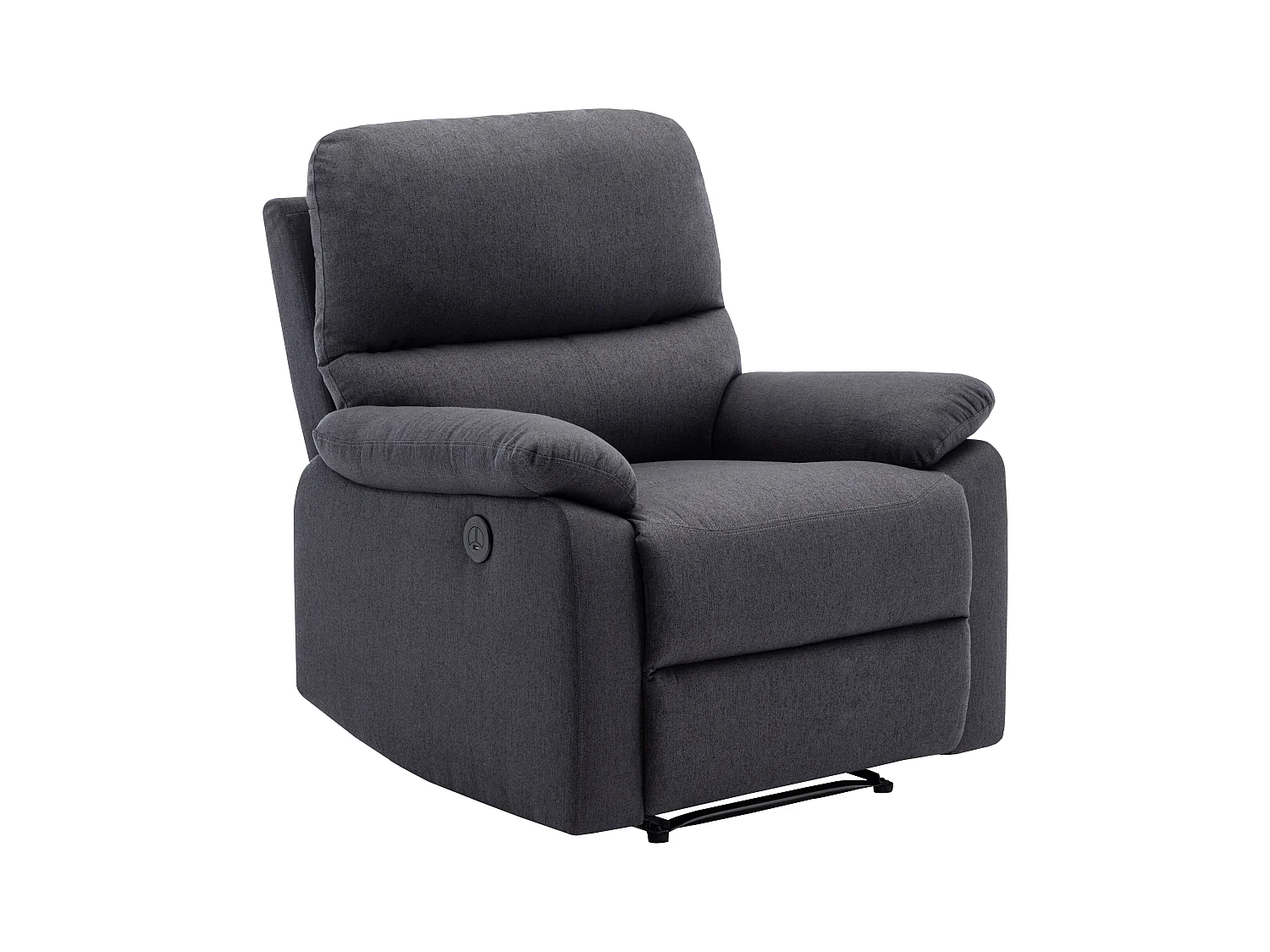 Canapé 3 places et fauteuil relax électrique en tissu gris anthracite LUNANO