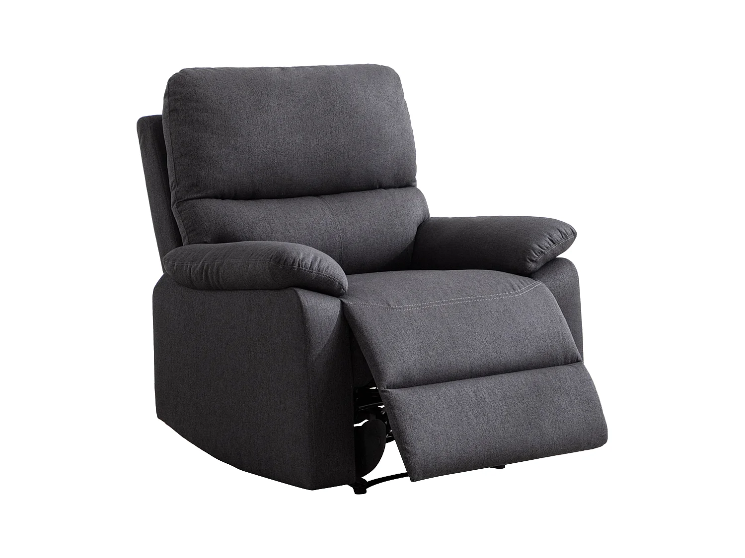 Canapé 3 places et fauteuil relax électrique en tissu gris anthracite LUNANO