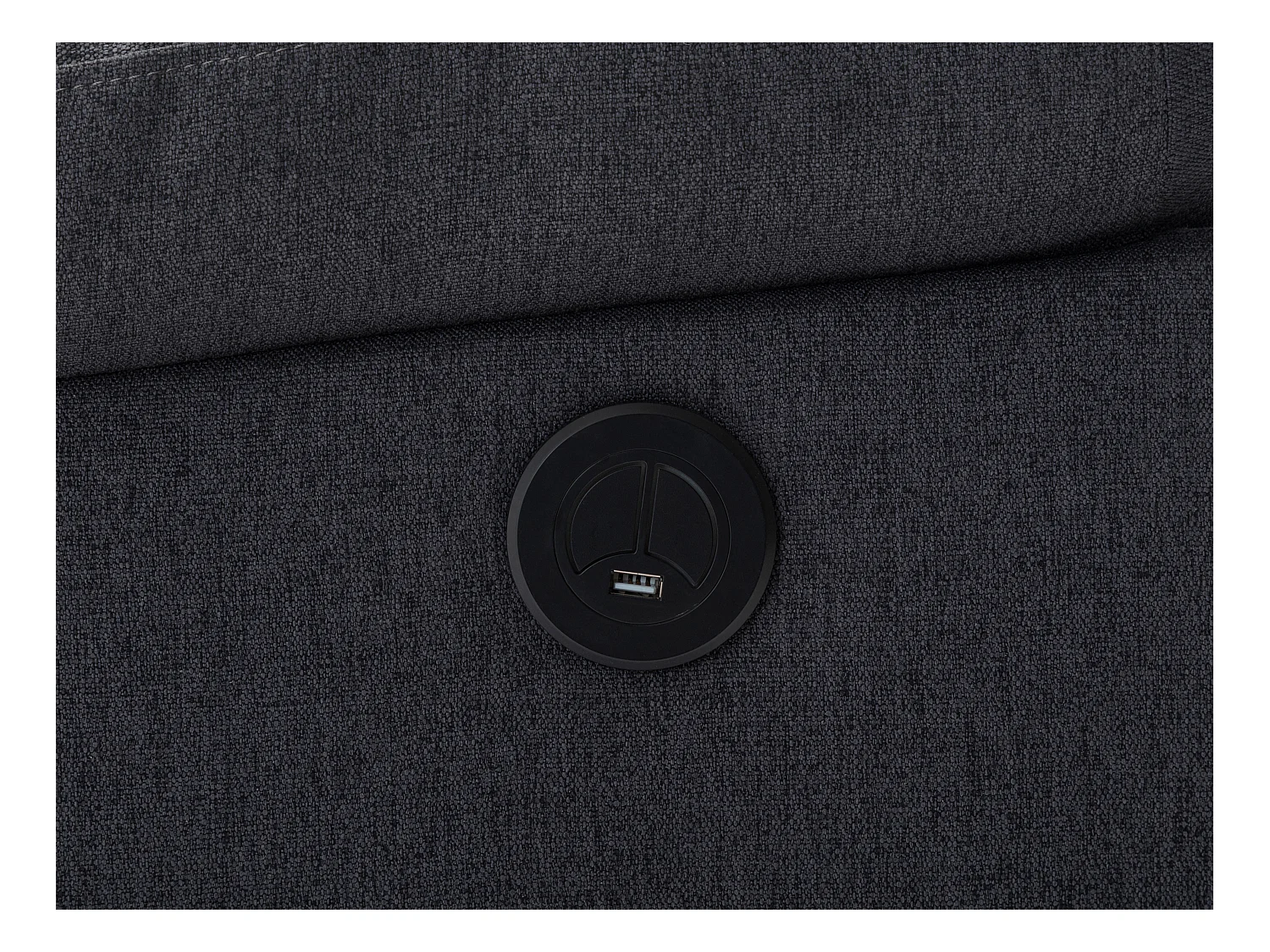 Canapé 3 places et fauteuil relax électrique en tissu gris anthracite LUNANO