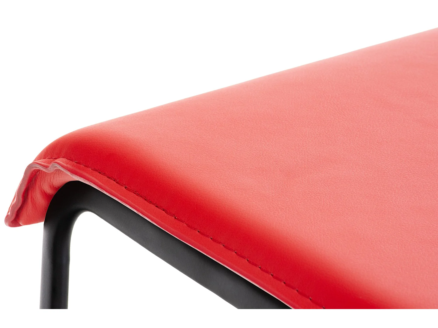 Tabouret de bar - Similicuir & Acier inoxydable - Rouge - Limon